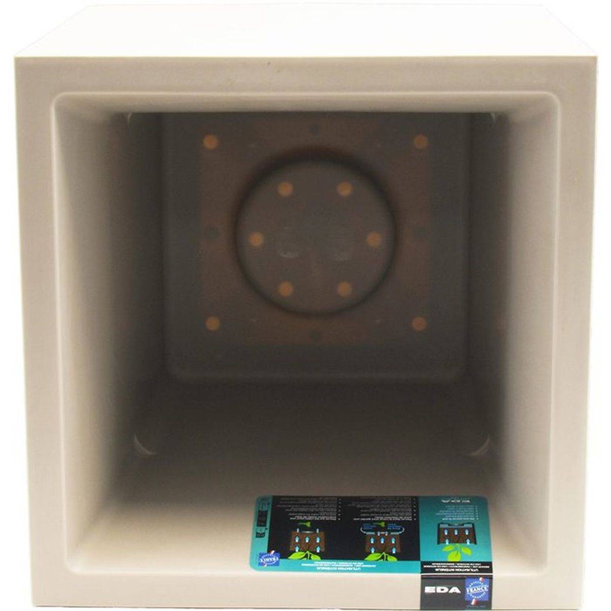 Eda - Jardinière carrée Volcania effet pierre 39,5 x 39,5 x 43,5 cm - 31 L - Beige calcaire - Eda - Image 3
