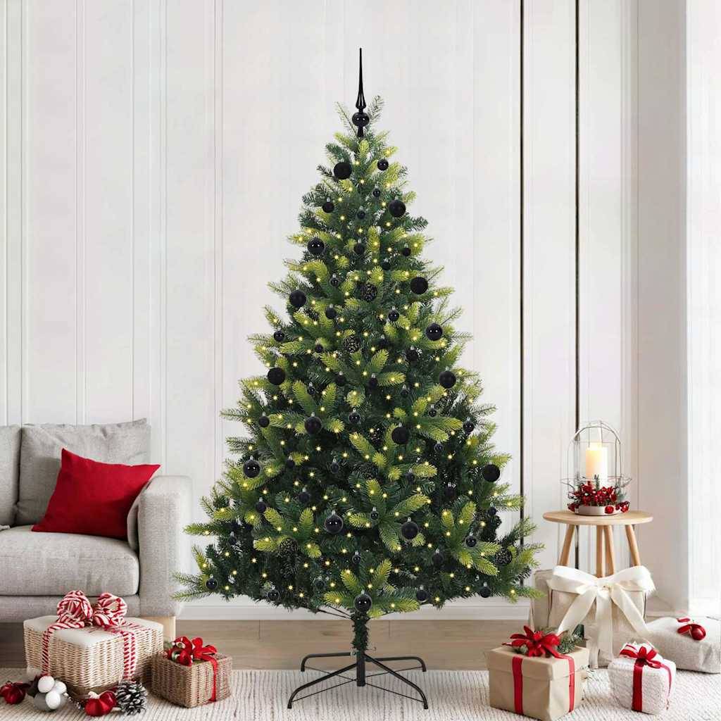 Sapin de Noël | Arbre de Noël artificiel en silicone flexible 300 LEDs 210 cm Maison Chic - Image 2