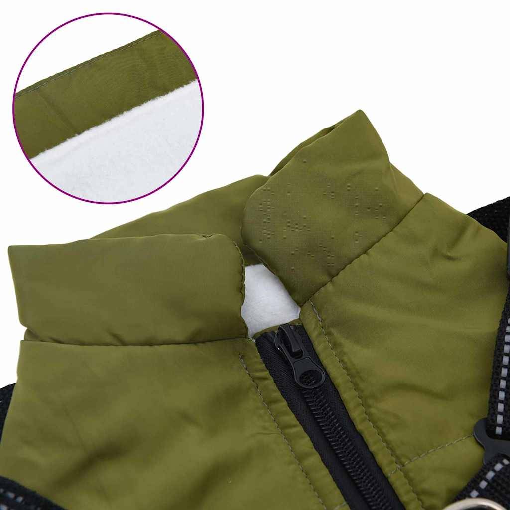 Veste Chien Extérieur Chaude Harnais Intégré Hiver S Vert Armée - ComfortXL Outdoor Living - Image 7