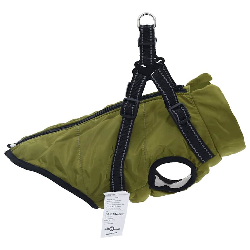 Veste Chien Extérieur Chaude Harnais Intégré Hiver S Vert Armée - ComfortXL Outdoor Living - Image 4