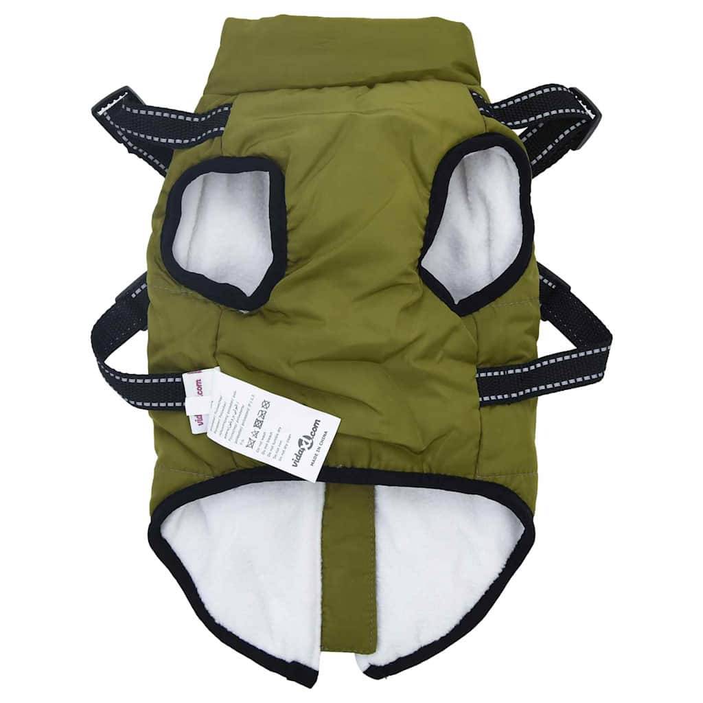 Veste Chien Extérieur Chaude Harnais Intégré Hiver S Vert Armée - ComfortXL Outdoor Living - Image 5