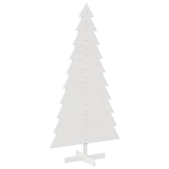Sapin de Noël | Arbre de Noël en bois pour décoration blanc 180 cm pin massif Maison Chic - Image 1