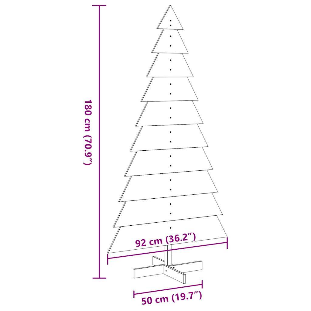 Sapin de Noël | Arbre de Noël en bois pour décoration blanc 180 cm pin massif Maison Chic - Image 8