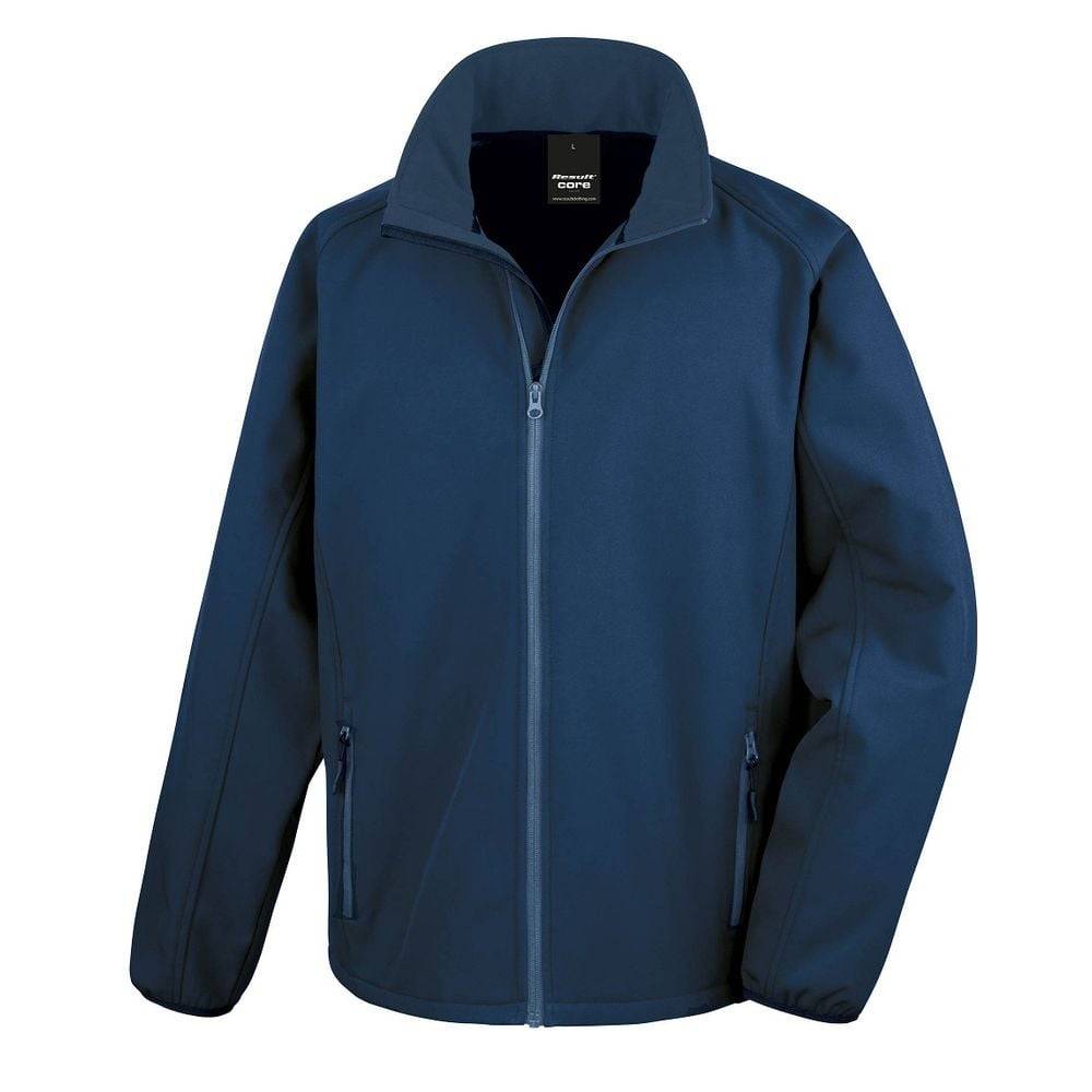 Veste Softshell Homme Result Core Printable Bleu Marine L