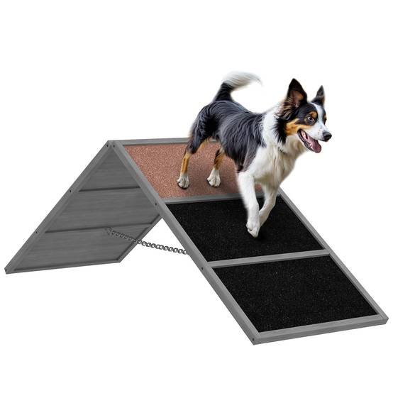 Rampe d'agilité pour chien bois gris 173 x 59 x 66 cm - PANGIVO - Image 1