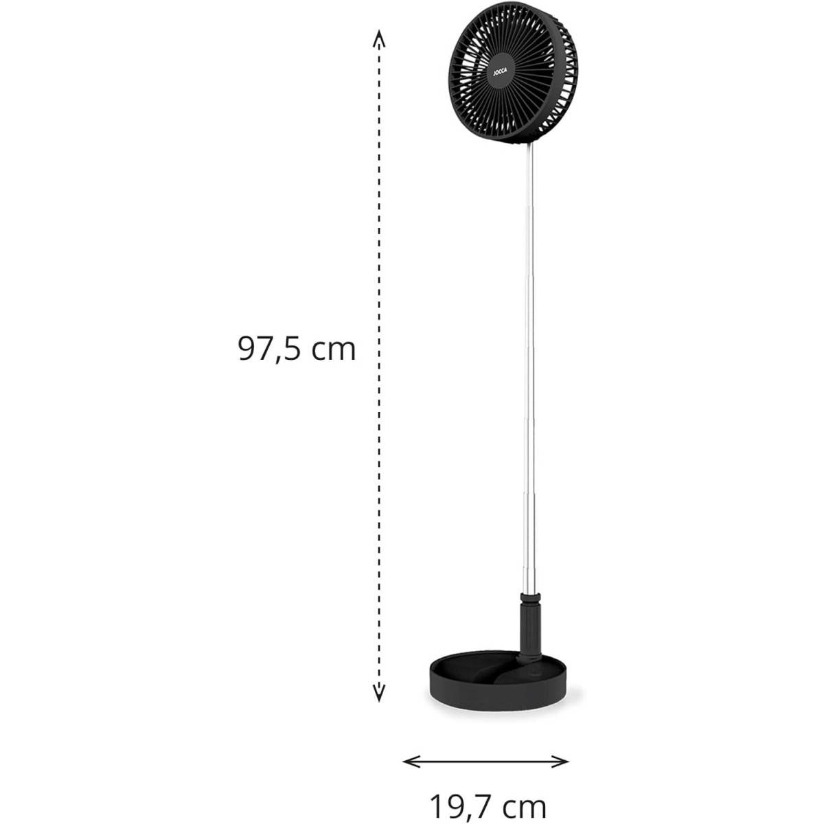 Ventilateur à Batterie Sans fil Silencieux USB NOIR  Pied Pliable & Télescopique Télécommande Autonomie 24h Jocca - Image 8