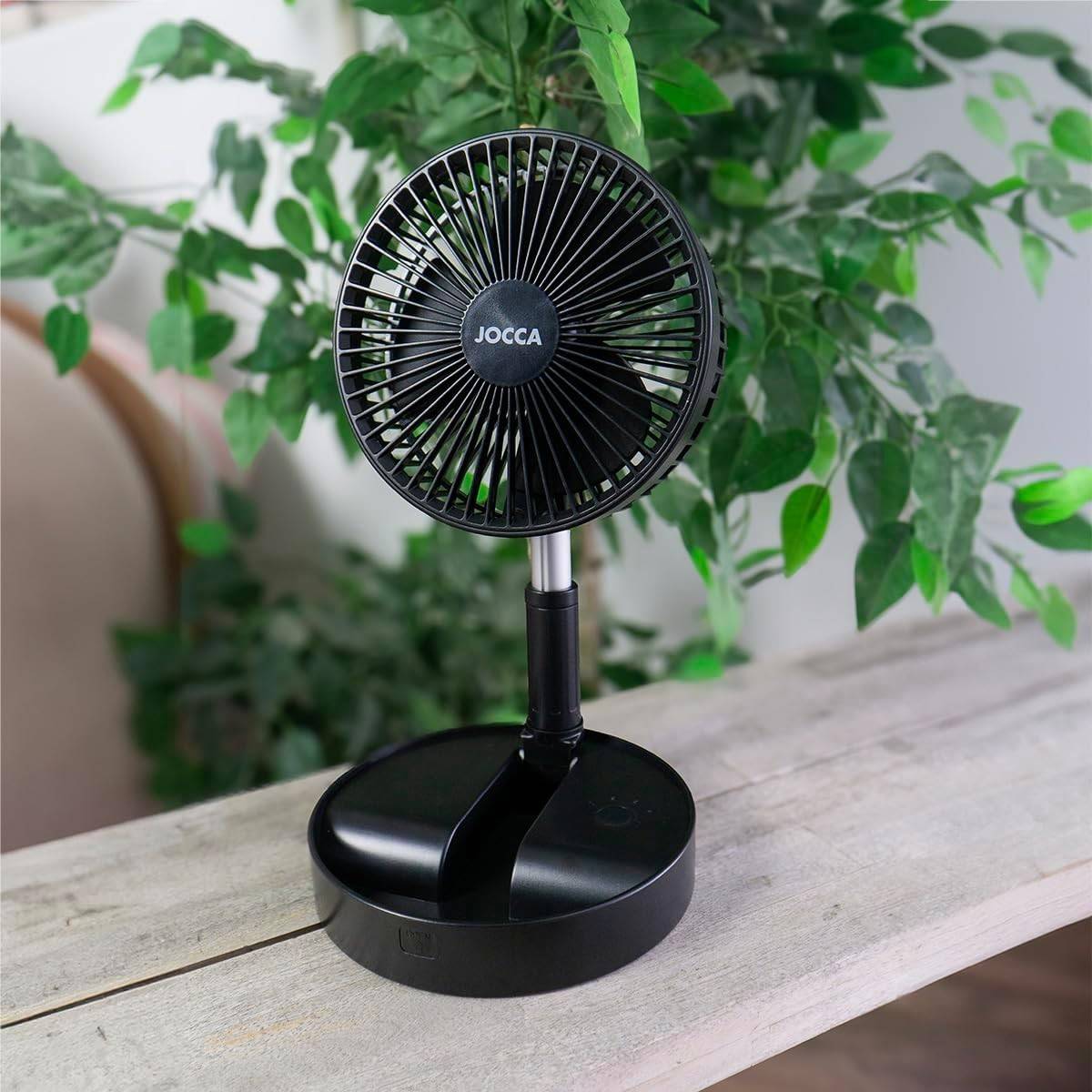 Ventilateur à Batterie Sans fil Silencieux USB NOIR  Pied Pliable & Télescopique Télécommande Autonomie 24h Jocca - Image 4