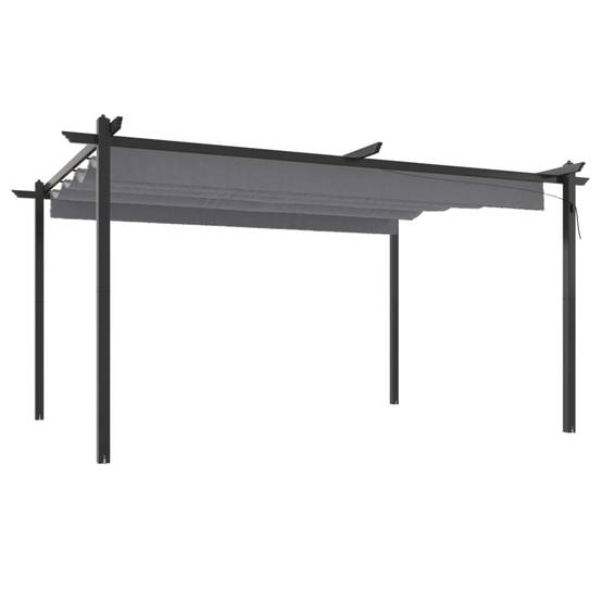Tonnelle de Jardin Acier 4x3m avec Toile Coulissante Anti-UV Anthracite – ComfortXL Outdoor Living - Image 2