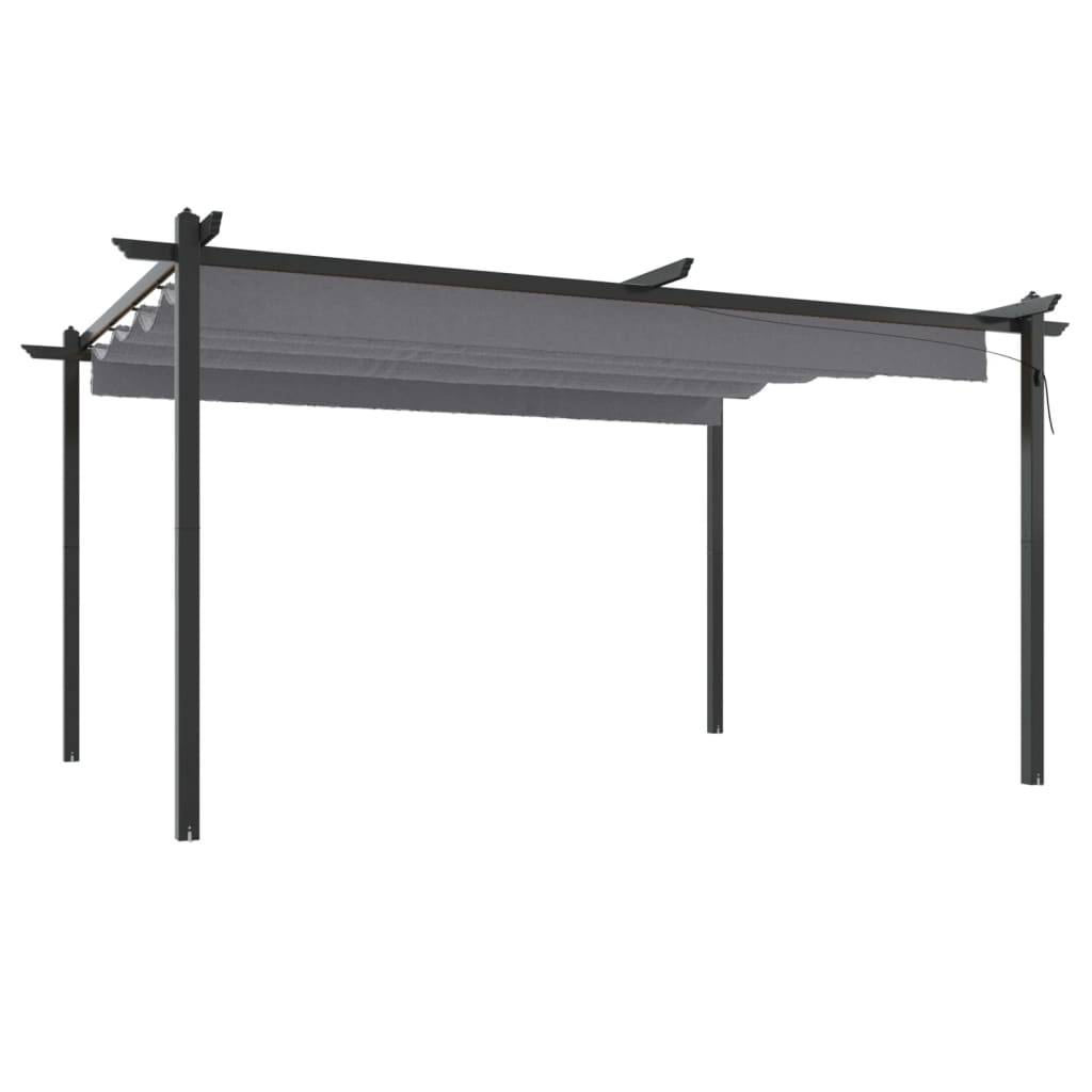 Tonnelle de Jardin Acier 4x3m avec Toile Coulissante Anti-UV Anthracite – ComfortXL Outdoor Living - Image 2