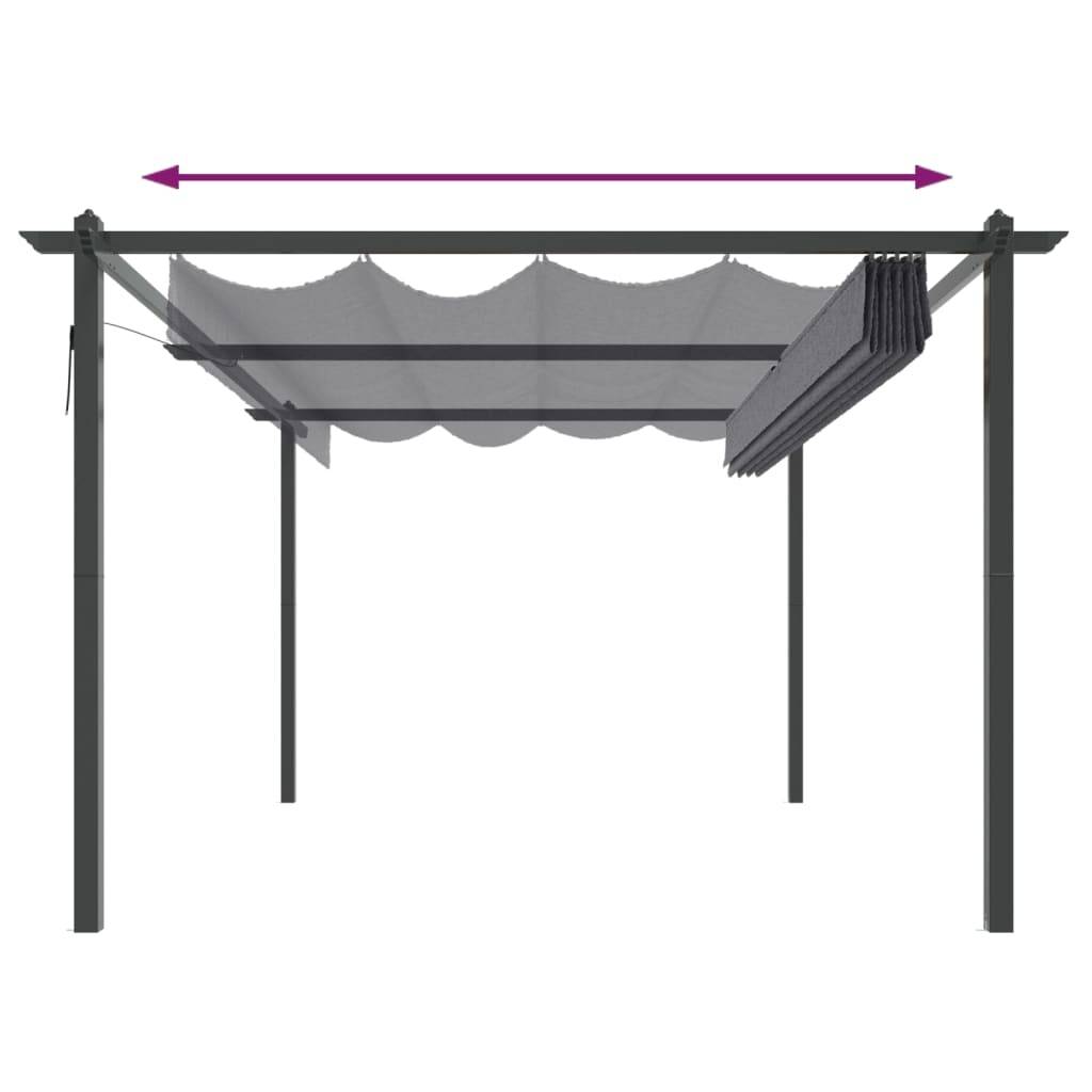 Tonnelle de Jardin Acier 4x3m avec Toile Coulissante Anti-UV Anthracite – ComfortXL Outdoor Living - Image 5