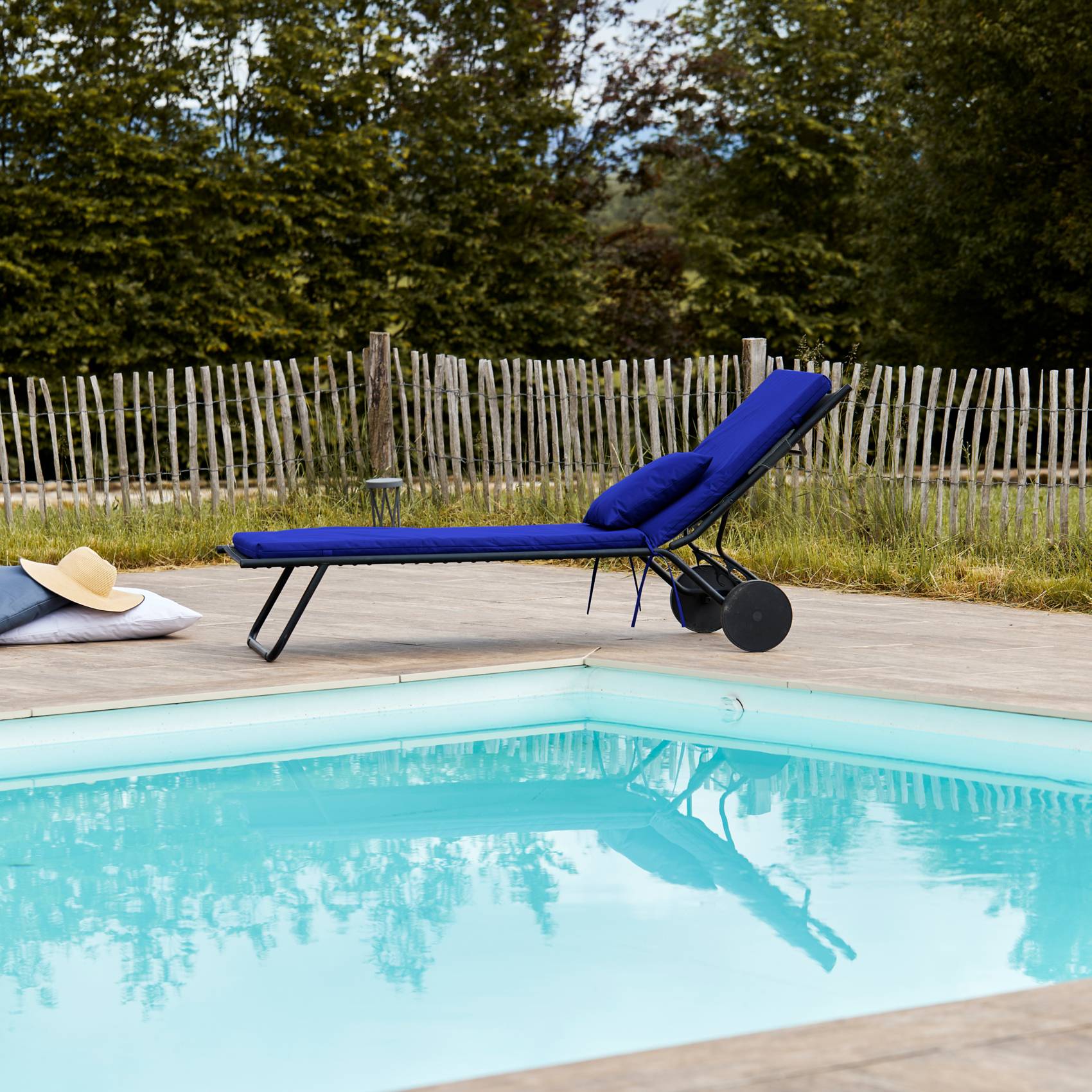 Home Maison - Matelas Bain de soleil extérieur imperméable MINORQUE - HOME MAISON - Polyester - Bleu Foncé - Image 3