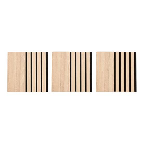 Lot de 3 Panneaux Déco Large "Colva" 30x30cm Naturel - Image 1