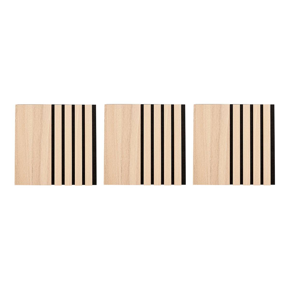 Lot de 3 Panneaux Déco Large "Colva" 30x30cm Naturel - Image 1
