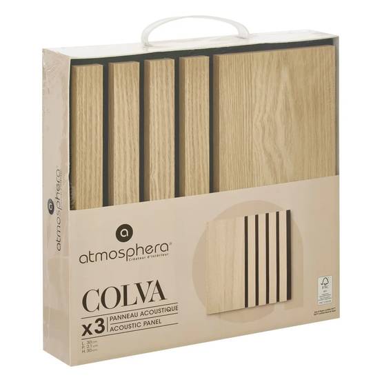 Lot de 3 Panneaux Déco Large "Colva" 30x30cm Naturel - Image 4