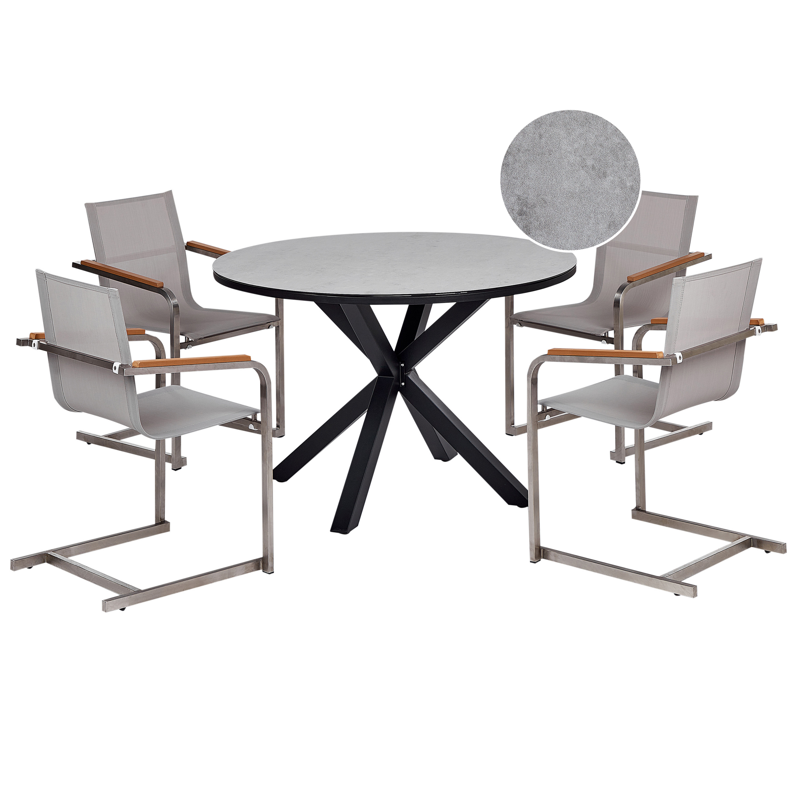 Beliani - Set de salle à manger Aluminium Gris MALETTO/COSOLETO Beliani - Image 1