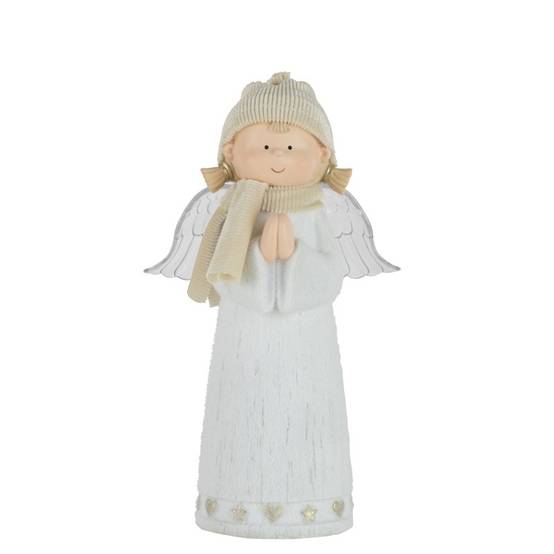 Ange de Noël avec led en résine multicouleur 16x10x28 cm - J-Line - Image 1
