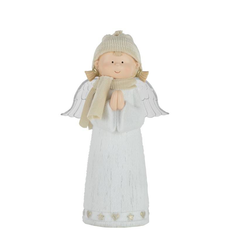 Ange de Noël avec led en résine multicouleur 16x10x28 cm - J-Line - Image 1