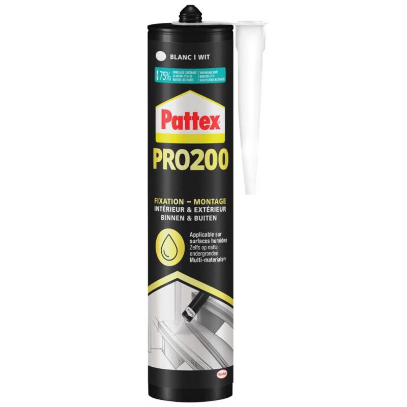 Pattex - PATTEX Colle de Fixation PRO200 Blanc 480g – Intérieur Extérieur Multi-Matériaux - Image 1