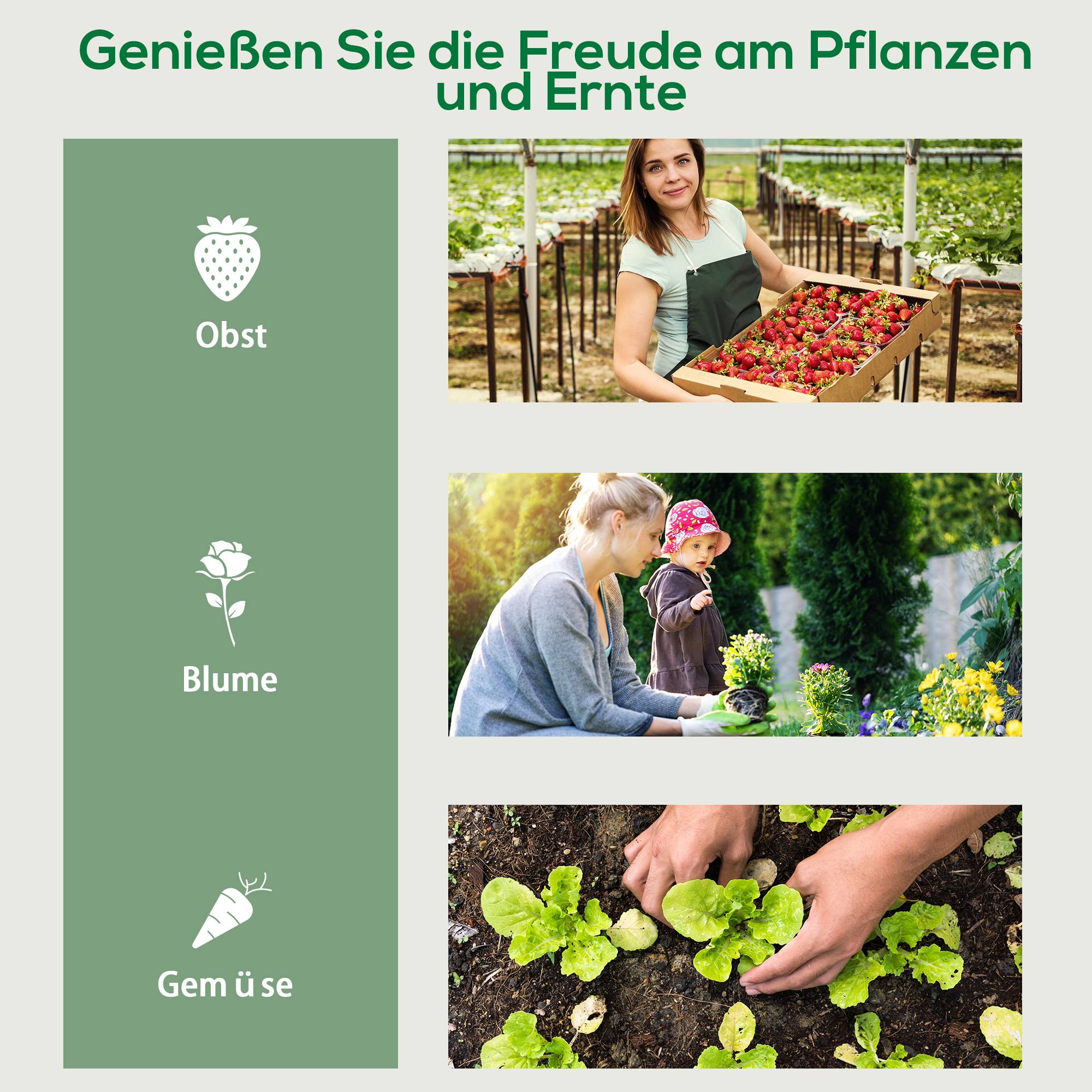 Mini serre de balcon acier plastique verte 4 étagères porte zippée 69x50x165cm - ComfortXL Outdoor Living - Image 9