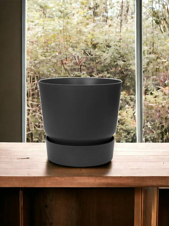 Cache-Pot Elho Greenville Noir - D39 x H37- La Green Touch - Image 1