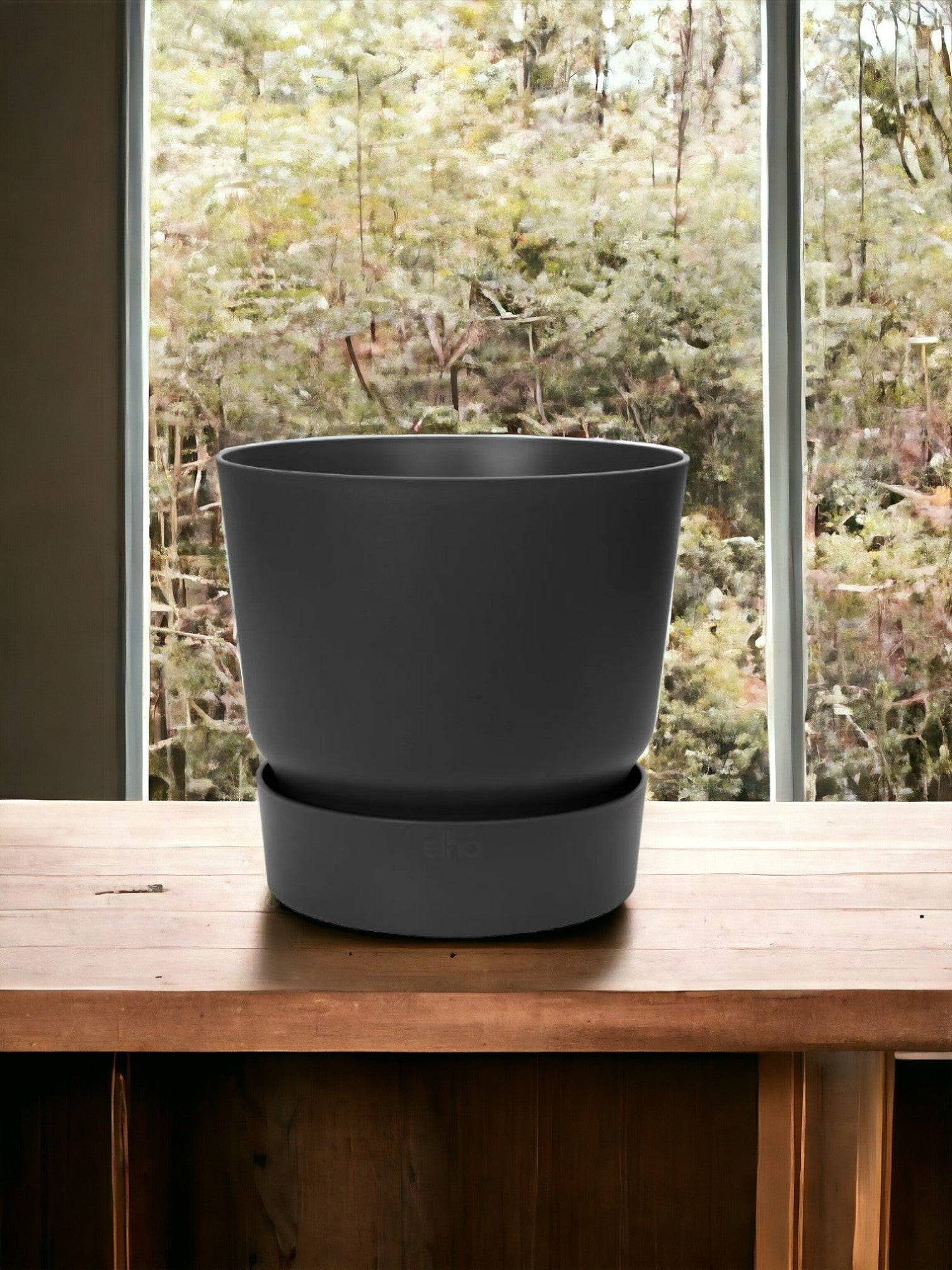 Cache-Pot Elho Greenville Noir - D39 x H37- La Green Touch - Image 1