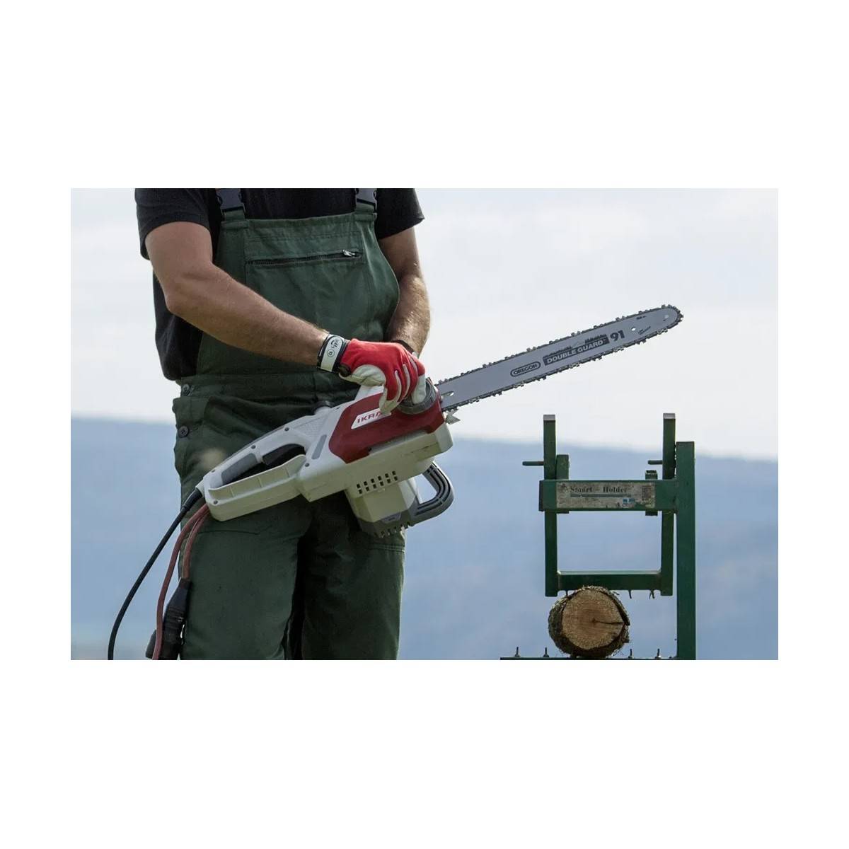 Tronçonneuse Electrique 2200W Guide 40 cm Poignée 2 mains Anti-vibration Tendeur de chaine sans outil IKRA - Image 9