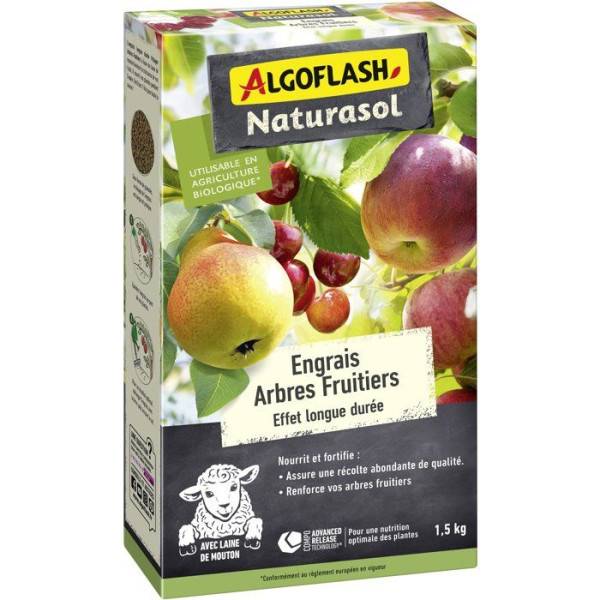 Algoflash - Engrais arbres fruitiers - ALGOFLASH NATURASOL - Longue durée - 1,5 kg - UAB