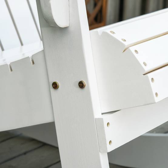 ComfortXL - Fauteuil à bascule Adirondack bois massif pour jardin dossier ergonomique 77x94cm blanc - ComfortXL Outdoor Living - Image 8