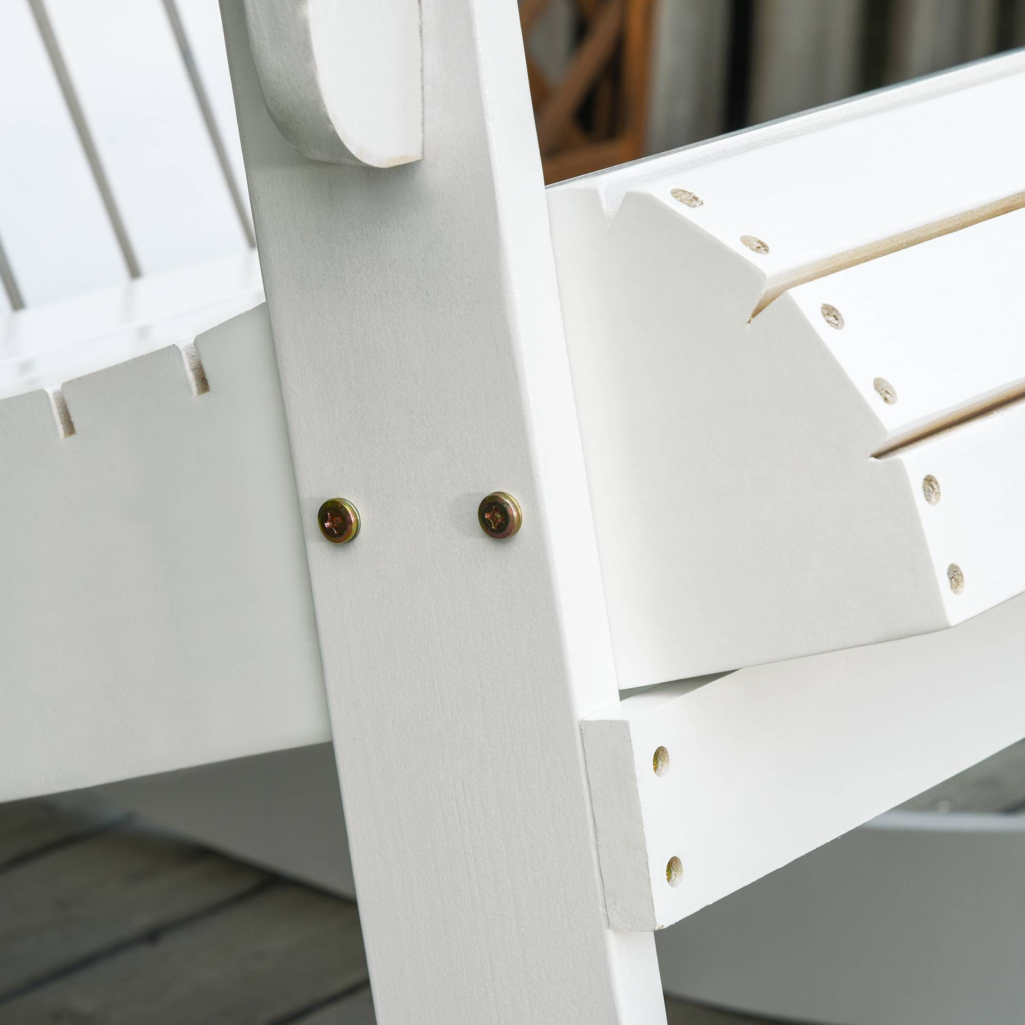 ComfortXL - Fauteuil à bascule Adirondack bois massif pour jardin dossier ergonomique 77x94cm blanc - ComfortXL Outdoor Living - Image 8