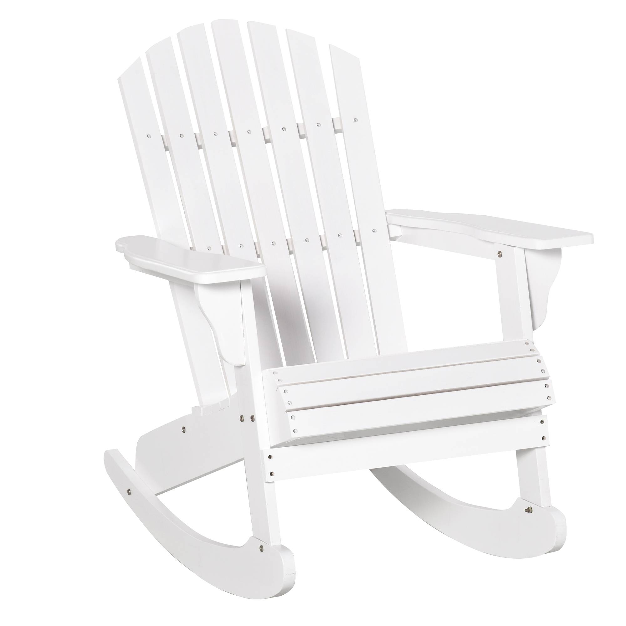 ComfortXL - Fauteuil à bascule Adirondack bois massif pour jardin dossier ergonomique 77x94cm blanc - ComfortXL Outdoor Living - Image 2