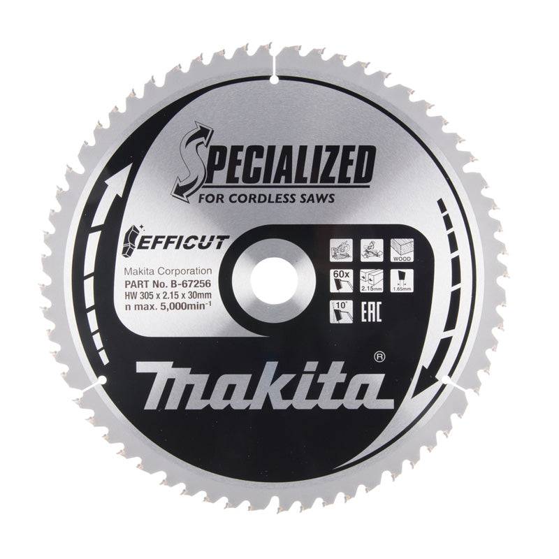 Lames carbure "EFFICUT" pour bois, pour scies radiales à batterie MAKITA - taille Ø 260 mm x 45 Dents - MAKITA ACCESSOIRES - Image 3