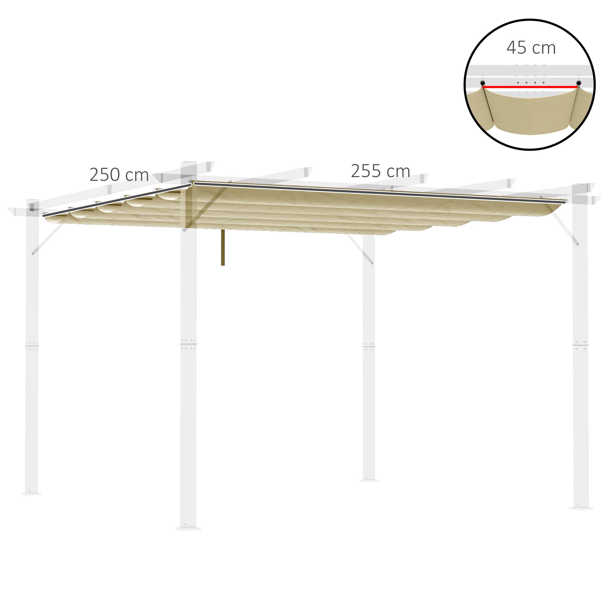 Outsunny - Toile de toit pour pergola tonnelle rétractable 3x3m beige - Outsunny - Image 3