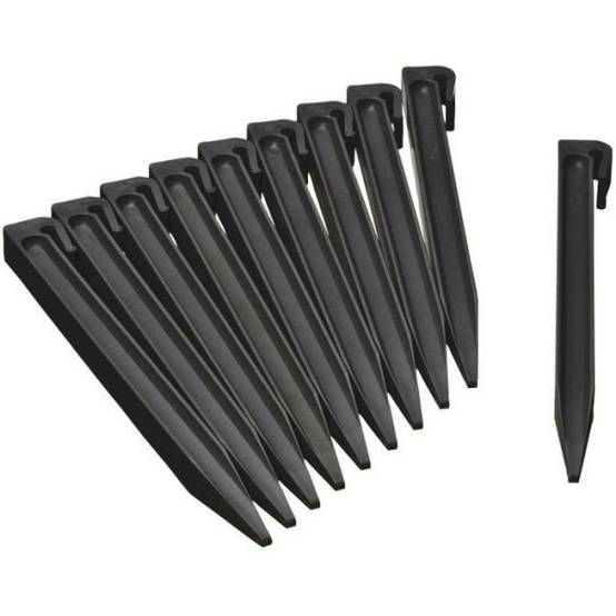 Ancres pour bordure de jardin en polyéthylene recyclé - NATURE - H26,7 x 1,9 x 1,8 cm - Noir
