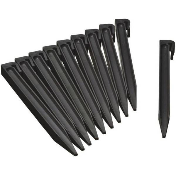 Ancres pour bordure de jardin en polyéthylene recyclé - NATURE - H26,7 x 1,9 x 1,8 cm - Noir