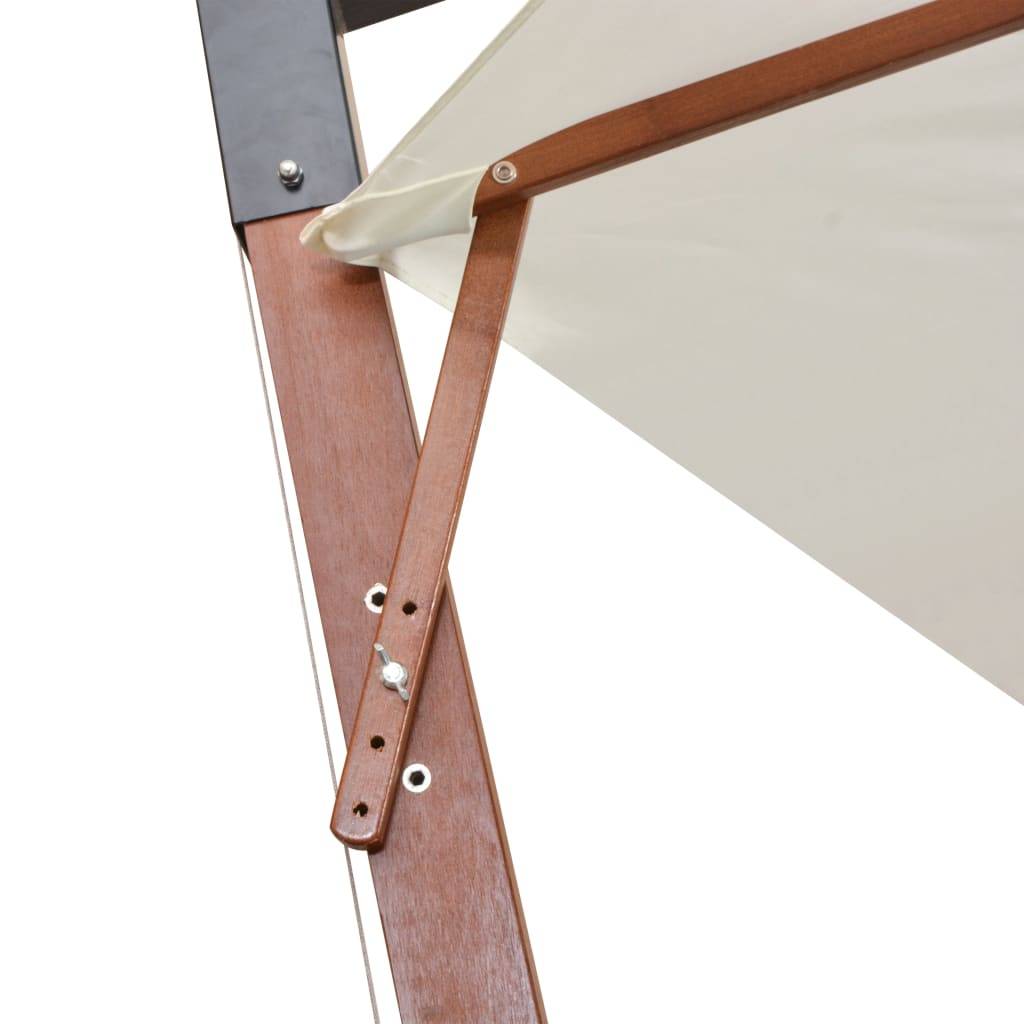 Helloshop26 - Parasol 350 cm poteau de bois blanc - Image 6