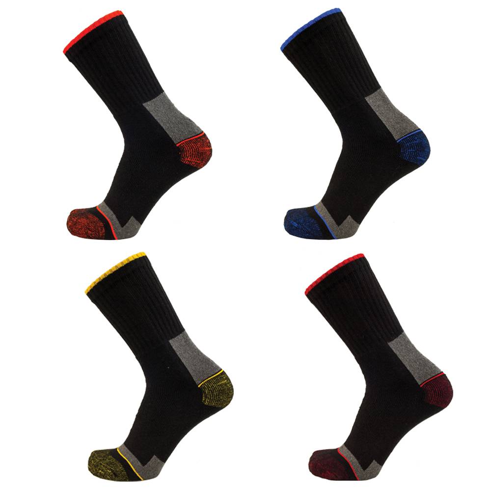 LMA - Chaussettes de travail coton LMA ELIOS (Lot de 4 paires) Noir / Rouge 46-48 - Image 1