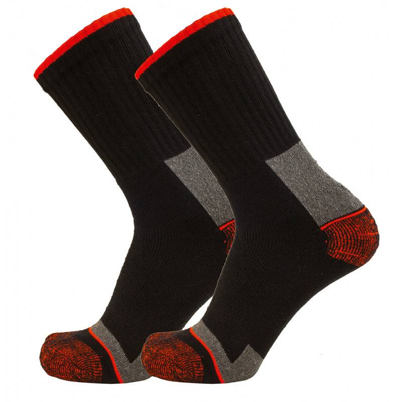 LMA - Chaussettes de travail coton LMA ELIOS (Lot de 4 paires) Noir / Rouge 46-48 - Image 5