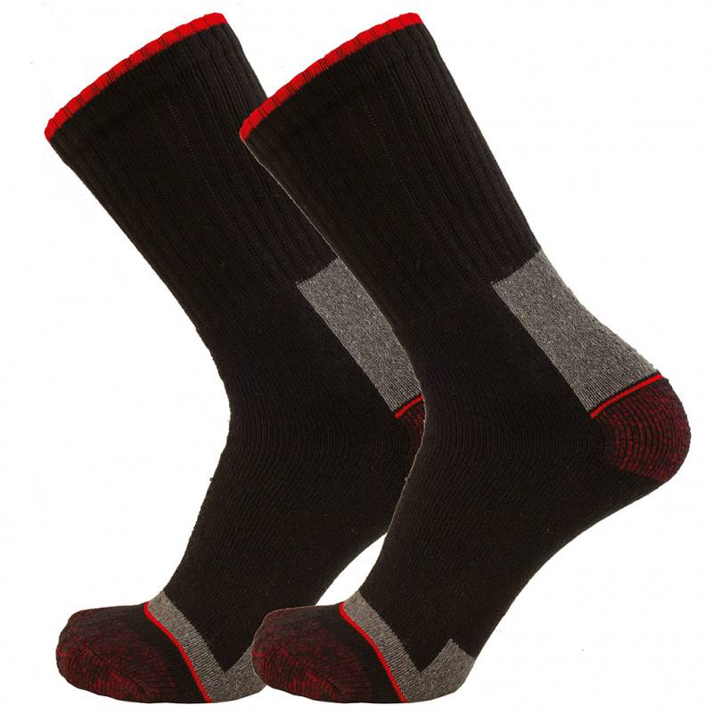 LMA - Chaussettes de travail coton LMA ELIOS (Lot de 4 paires) Noir / Rouge 46-48 - Image 2