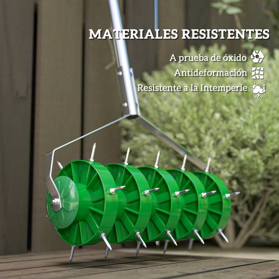 ComfortXL - Rouleau aérateur de gazon acier galvanisé 45 cm manche 100 cm pour pelouse - ComfortXL Outdoor Living - Image 8