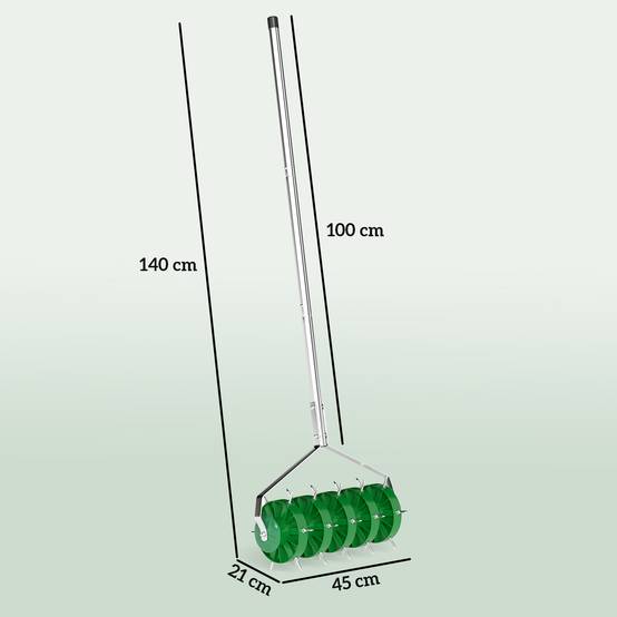 ComfortXL - Rouleau aérateur de gazon acier galvanisé 45 cm manche 100 cm pour pelouse - ComfortXL Outdoor Living - Image 5