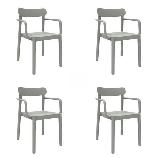 Set 4 fauteuils intérieur, extérieur gris verdâtre ELBA garbar - Image 1