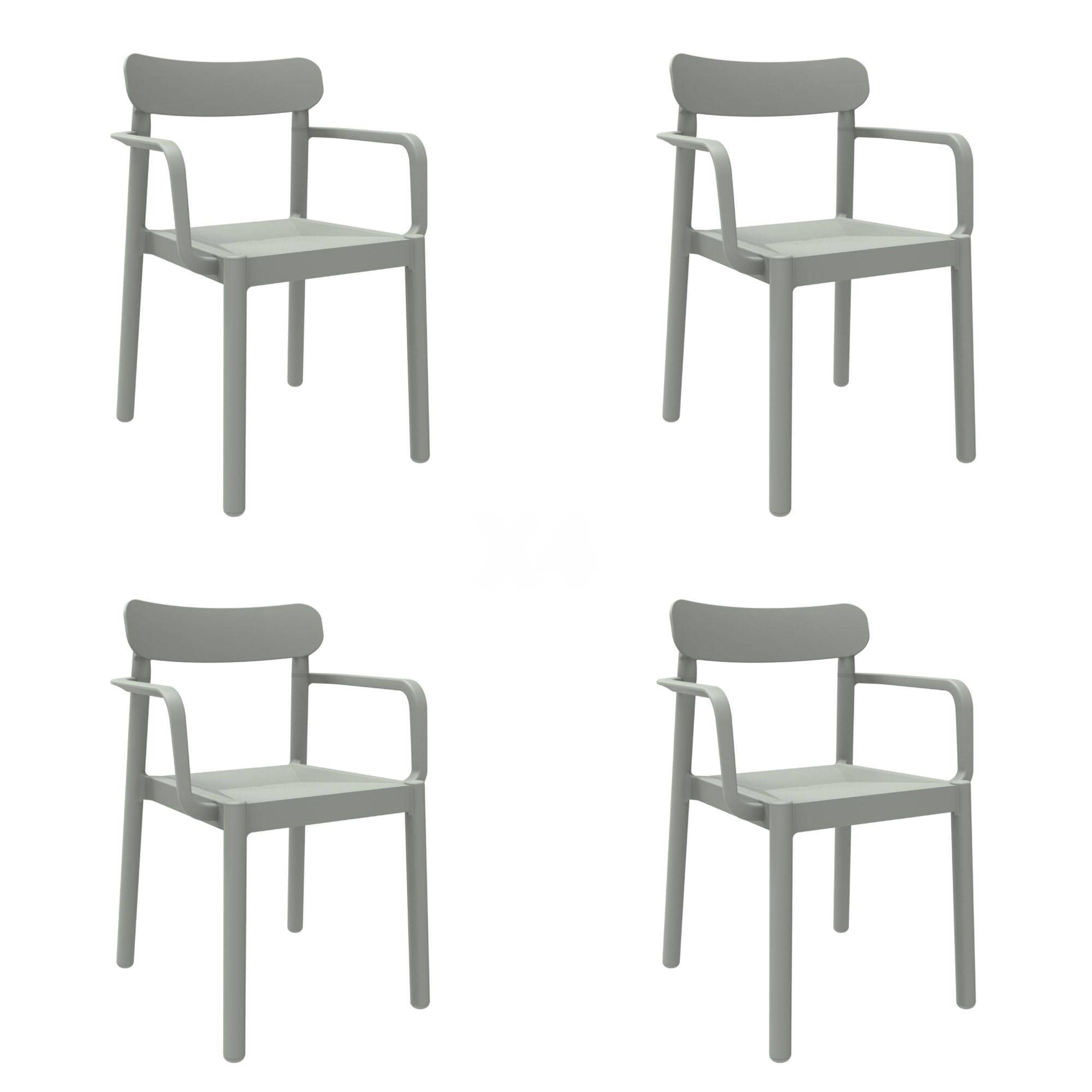 Set 4 fauteuils intérieur, extérieur gris verdâtre ELBA garbar - Image 1