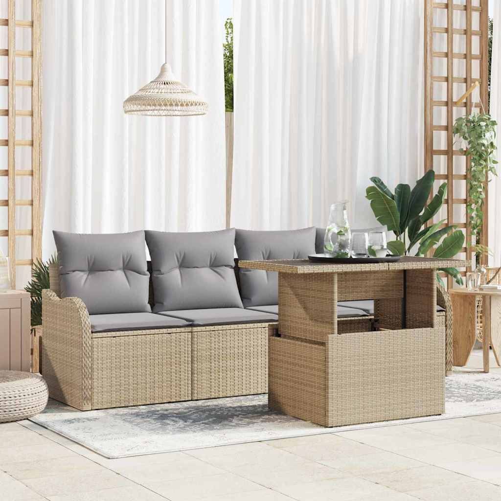 Vidaxl - Ensemble de canapé de jardin 5 pcs Beige Poly rotin vidaXL 3348366 - Image 1