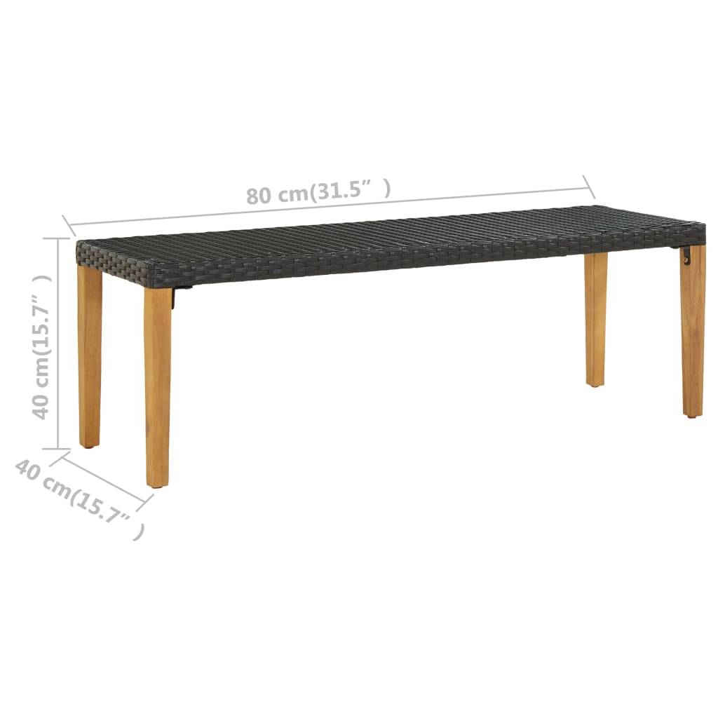 Maison Chic - Banc de jardin - Banc d'extérieur - Banquette 80 cm Résine tressée Noir-JU13957 - Image 5