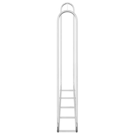 Abri-bûches extérieur acier galvanisé XXL pour jardin stockage bois 250x25x150 cm Argenté - ComfortXL Outdoor Living - Image 5