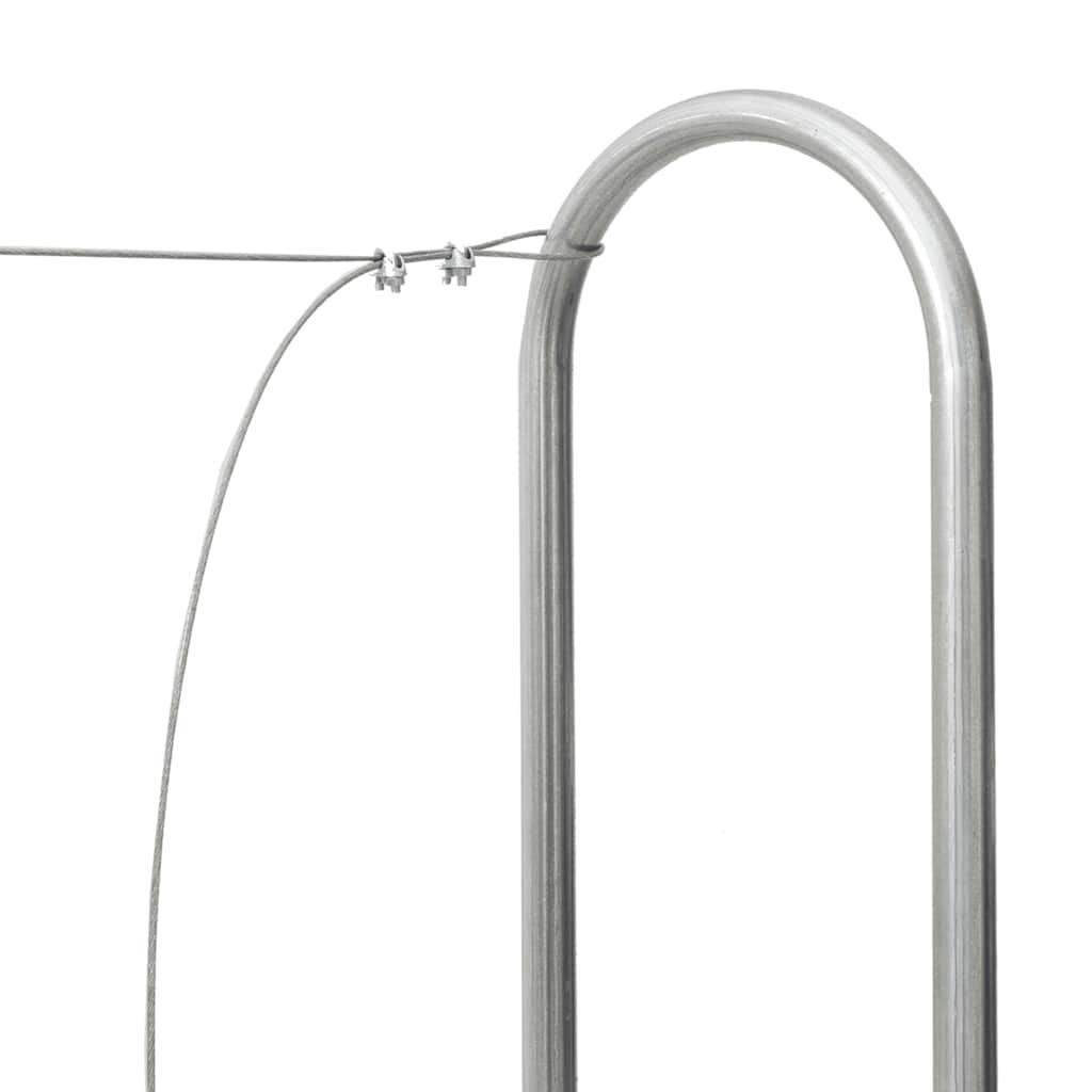 Abri-bûches extérieur acier galvanisé XXL pour jardin stockage bois 250x25x150 cm Argenté - ComfortXL Outdoor Living - Image 7