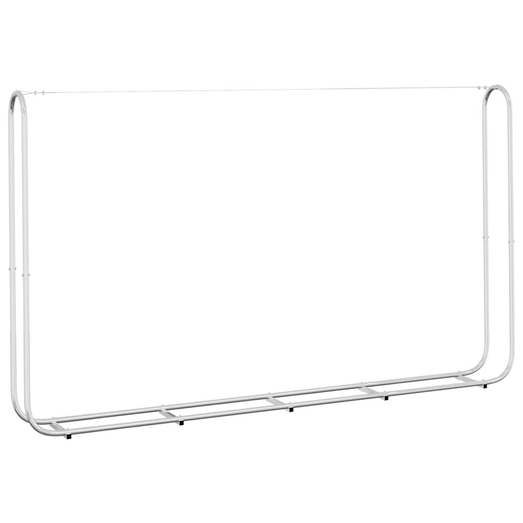 Abri-bûches extérieur acier galvanisé XXL pour jardin stockage bois 250x25x150 cm Argenté - ComfortXL Outdoor Living - Image 6