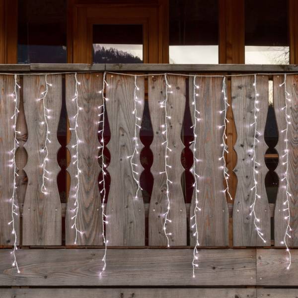 Lotti - Guirlande stalactite H120cm 4 mètres effet chute de neige 480 LED blanc froid câble blanc 230 V Lotti - Image 7