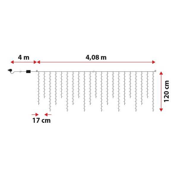 Lotti - Guirlande stalactite H120cm 4 mètres effet chute de neige 480 LED blanc froid câble blanc 230 V Lotti - Image 2