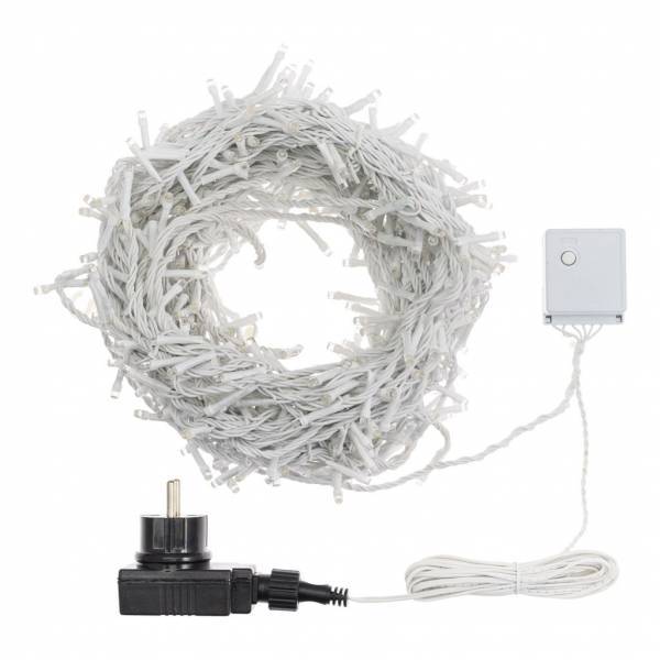 Lotti - Guirlande stalactite H120cm 4 mètres effet chute de neige 480 LED blanc froid câble blanc 230 V Lotti - Image 3